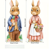 NNETM Wooden Rabbit and Flower Garden Signs Set