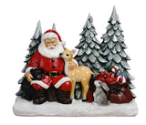NNEOBA Christmas Glow Santa Claus Resin Ornament Set