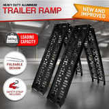 NNEDPE 2x Aluminium ATV Loading Ramp Foldable - Black