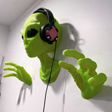 Green Alien Latex Pendant/1pc 3D Alien Sculpture with Small Wall-Mounted Head And Hands/Perfect for Sci-Fi Decoration And Collection Inspired by Area 51