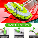 NNETM Long Handle Car Wash Brush Mop Kit