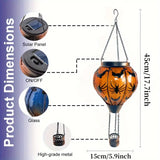 NNETM Classic Orange Glass Globe Solar Lantern - Bats & Spiders
