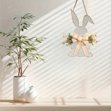 NNETM Rabbit Shaped Butterfly Wooden Holiday Hanging Decoration