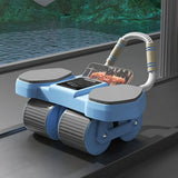NNETM 1pc Automatic Rebound Abdominal Roller - Portable 4-Wheel