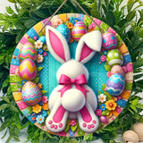 NNETM Vibrant Easter Bunny & Egg Wooden Garland Sign
