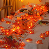 3M Red Maple Leaf String Lights – 20 LED Warm Glow Battery-Operated