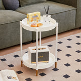 NNETM Small Round Metal Nightstand Table