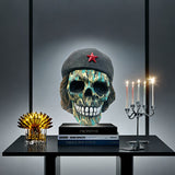 NNETM Green Camo Skull Statue - Resin Craft