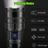 NNETM Telescopic Zoom C-Type Rechargeable Flashlight with Intelligent Power Display