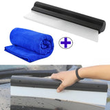 2-Piece Heavy-Duty Silicone Car Wiper Blade Set – Paint-Safe Glass Water Scraper with Cleaning Cloth