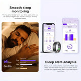 NNETM Smart Ring Fitness Tracker - Stainless Steel Workout Smart Ring