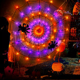 1pc Halloween Spider Web Light LED purple light, orange light, Halloween light string suitable for parties, bedrooms, bars, haunted houses, Halloween decorative atmosphere lights (excluding spiders) Halloween decorations, Chrismas decorations