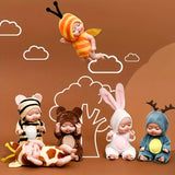NNETM 6-Piece Mini Children’s Dolls Set with Animal Costumes