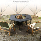 NNETM Aluminum Camping Table Non-Folding Hexagonal