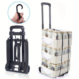 NNETM Folding Trolley with 2 Wheels Telescopic Handle