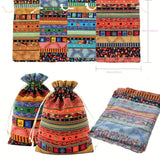 24Pcs Egyptian Ethnic Style Jewelry Pouches – Striped Fabric