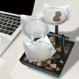 NNETM USB Metal Flower Desktop Fountain for Home Office