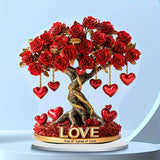 NNETM 2D Crystal Heart "Tree of Love" Acrylic Decor