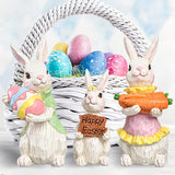 NNETM 3pcs Vintage Easter Rabbit Resin Ornaments Decor