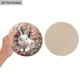 NNETM Easter Bunny & Tulips Wooden Wreath Spring Decor