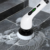NNETM 9-in-1 Electric Spin Scrubber – Wireless Dual-Speed, USB Rechargeable with Extendable Handle & Interchangeable Brushes