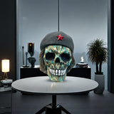 NNETM Green Camo Skull Statue - Resin Craft