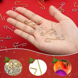 60pcs Gold Metal Christmas Ornament Hooks  Hangers
