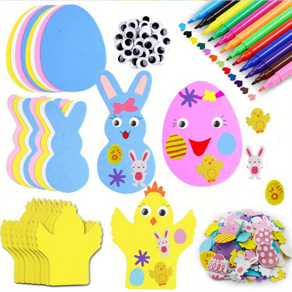 NNETM 191pcs Easter Craft Kit DIY Foam Stickers Set