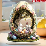 NNETM Bohemian Rabbit Acrylic Tabletop Decor for Home & Office