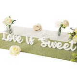 NNETM Love Is Sweet" Wooden Banner Decoration Sign - White