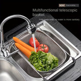 NNETM Adjustable Stainless Steel Sink Colander Rack