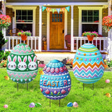NNETM 3D Easter Egg Yard Decorations with Metal Stakes