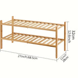 NNETM Experience the natural charm of bamboo with our Double-Layer Shoe Rack