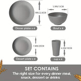 NNETM Outdoor Dinnerware Set for Camping & Travel (16pcs)