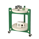 NNETM Portable End Table Cart & Home Storage Rack - Green and White