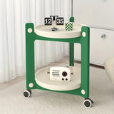 NNETM Portable End Table Cart & Home Storage Rack - Green and White