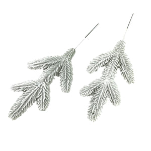 NNEOBA Artificial Snowy Pine Needles Branches Christmas Picks (20pcs)