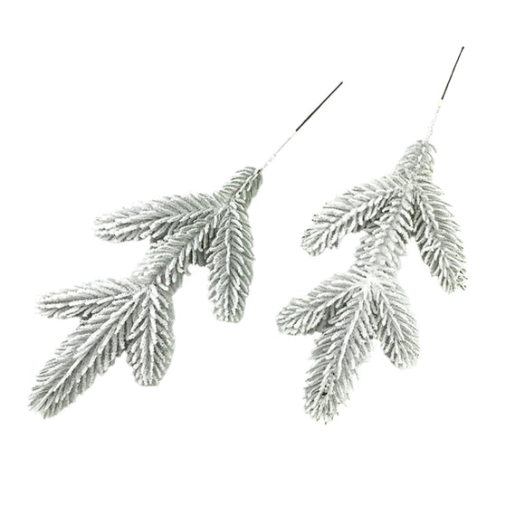 NNEOBA Artificial Snowy Pine Needles Branches Christmas Picks (20pcs)