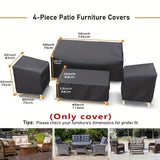 NNETM Outdoor Patio Furniture Covers Waterproof & Durable (4PCS)