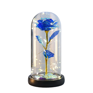 NNETM Elegant Golden Leaf Rose Flower in PVC Cover