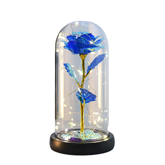 NNETM Elegant Golden Leaf Rose Flower in PVC Cover