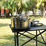 NNETM Premium 8-Piece Stainless Steel Pot Set - Heavy-Duty