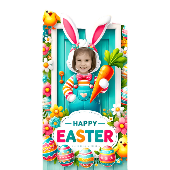 NNETM Easter Bunny Photo Backdrop Polyester