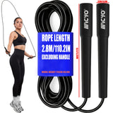 MACYO Lightweight Jump Rope - 5mm Matte PVC, Adjustable Tangle-Free & Kink-Free, Speed Rope for Men & Women, Home Fitness Cardio Workouts & Endurance Training, Black, Durable & Comfortable Grip, Home Workout Equipment | Sleek Black Rope | Smooth Texture R