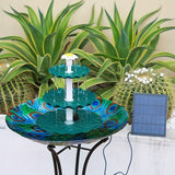 NNETM Solar-Powered 3 Tier Bird Bath Fountain Set