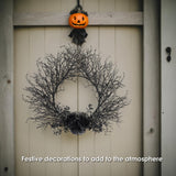 NNETM Halloween Deadwood Wreath Black Roses Wall Hanging