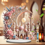 NNETM 2D Ramadan Crescent Moon & Mosque Acrylic Decor