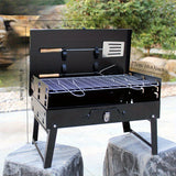 NNETM Portable Stainless Steel Charcoal Grill with Shelf
