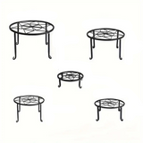 NNETM 5-Pack Metal Plant Stands for Indoor and Outdoor Use