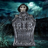 NNETM Haunted Resin Tombstone: Illuminated Graveyard Décor with LED Lights